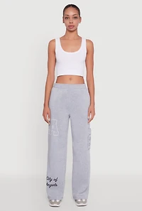 Womens Los Angeles Graphic Wide Leg Sweatpants,
