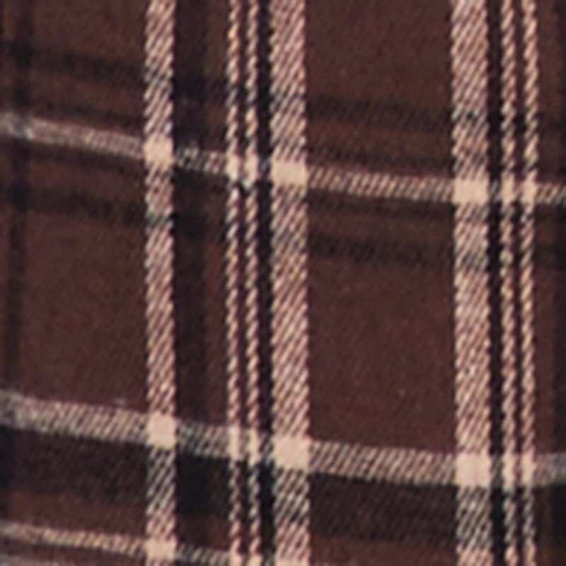 Plaid Flannel Drawstring Waist Pants and Graphic Socks