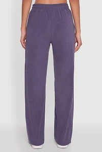 Womens Marled High Waisted Wide Leg Sweatpants with Headband, Blue, Size XL
