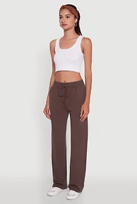 Marled High Waisted Wide Leg Sweatpants with Headband