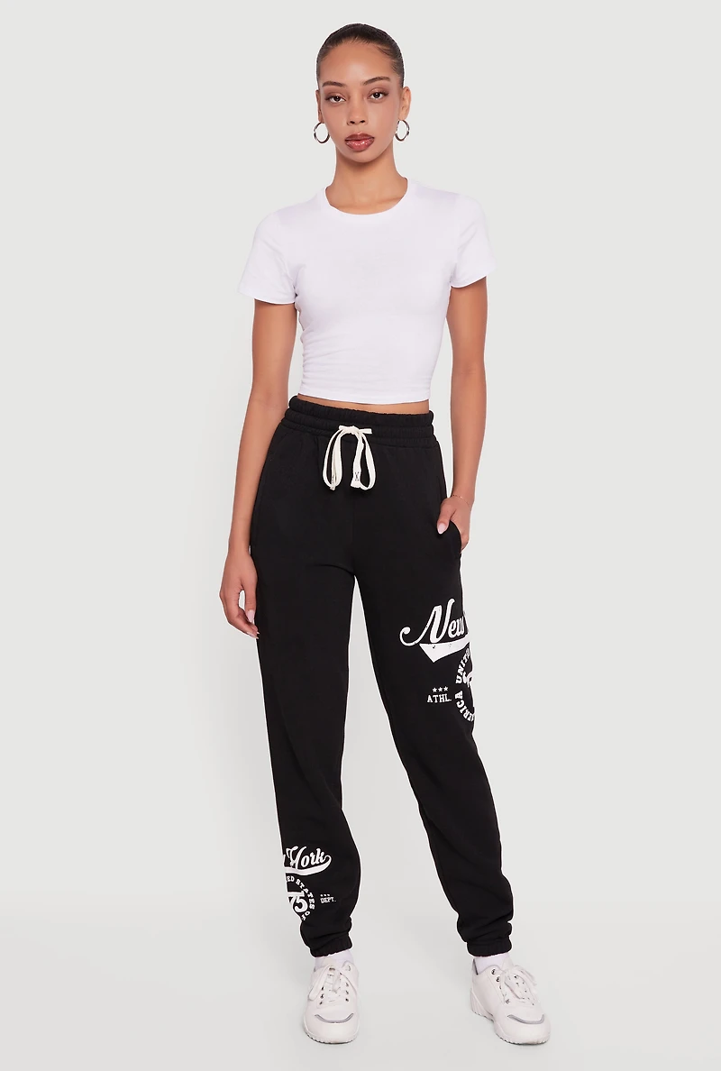 Womens New York 75 Graphic Drawstring Waist Sweatpants,
