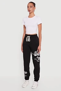 Womens New York 75 Graphic Drawstring Waist Sweatpants,