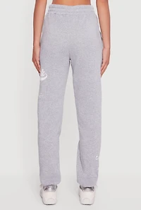 Womens New York 75 Graphic Drawstring Waist Sweatpants, Grey, Size S