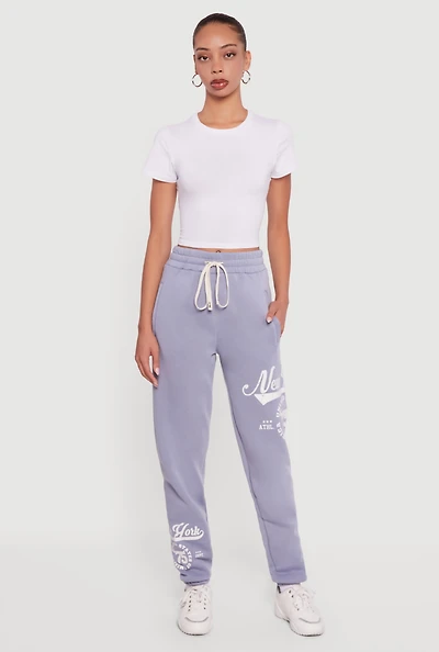 New York 75 Graphic Drawstring Waist Sweatpants