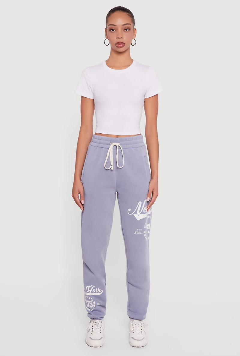 New York 75 Graphic Drawstring Waist Sweatpants