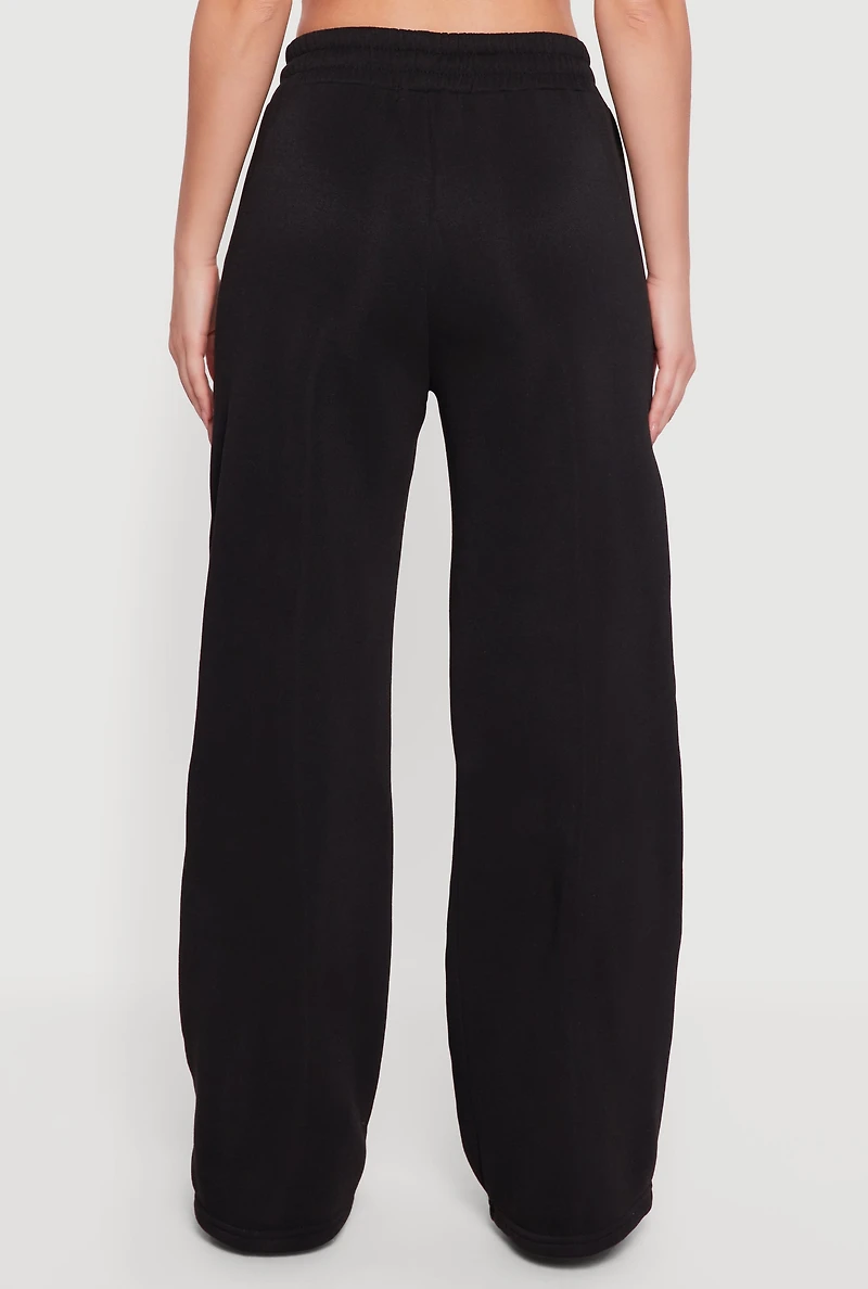 Womens Amore Graphic Drawstring Waist Wide Leg Sweatpants,