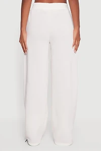 Womens Amore Graphic Drawstring Waist Wide Leg Sweatpants, White, Size XL