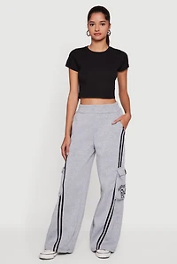 Brooklyn 83 Graphic Varsity Stripe Cargo Sweatpants
