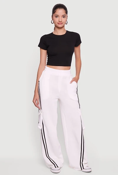 Brooklyn 83 Graphic Varsity Stripe Cargo Sweatpants