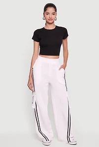 Brooklyn 83 Graphic Varsity Stripe Cargo Sweatpants