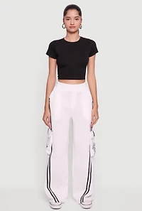 Brooklyn 83 Graphic Varsity Stripe Cargo Sweatpants