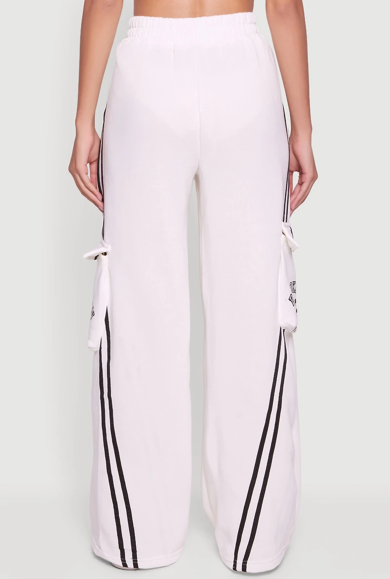 Brooklyn 83 Graphic Varsity Stripe Cargo Sweatpants