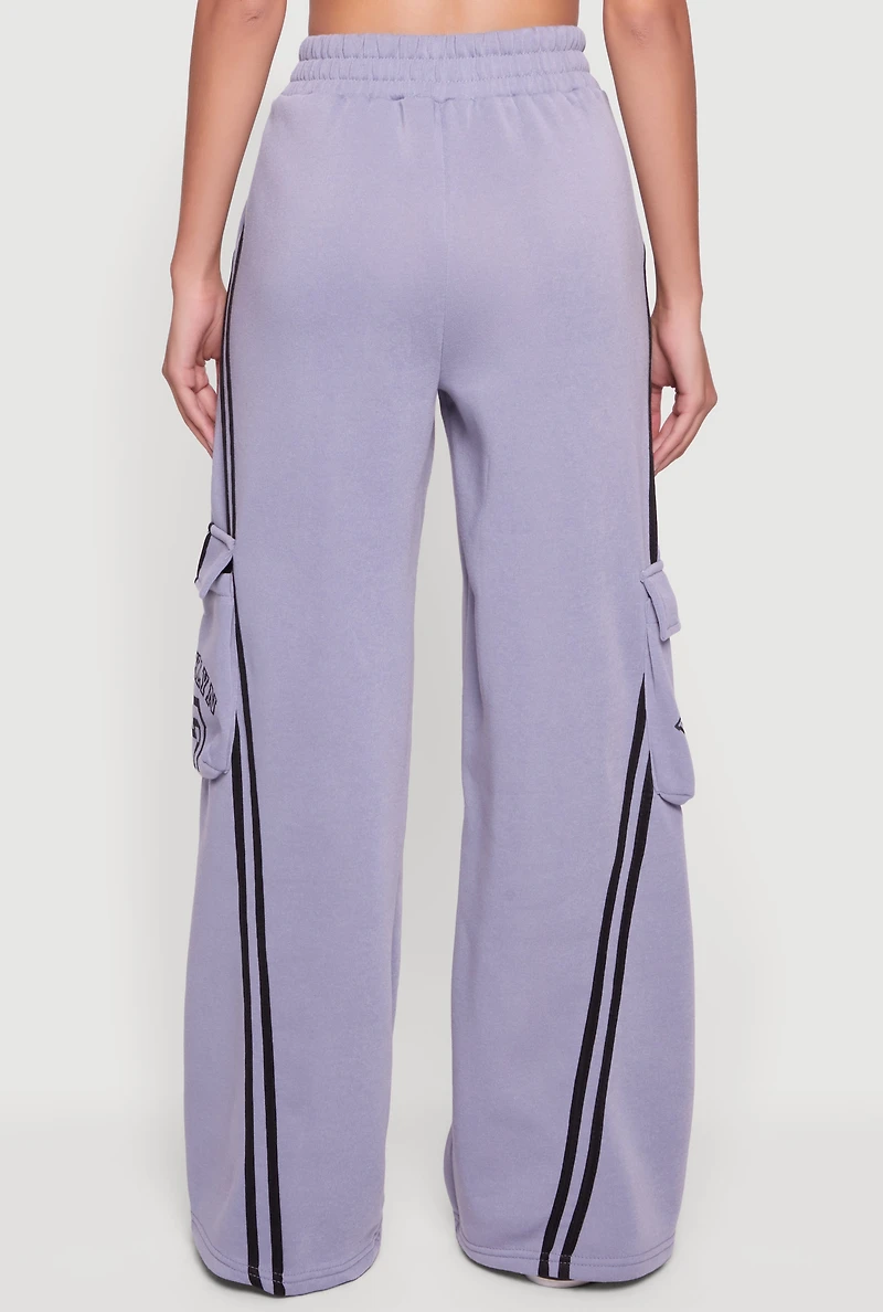 Brooklyn 83 Graphic Varsity Stripe Cargo Sweatpants