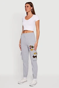 Womens Elite Force Patch Graphic High Waisted Sweatpants, Grey, Size XL