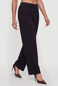 Soft Knit Pull On Pleated Trousers