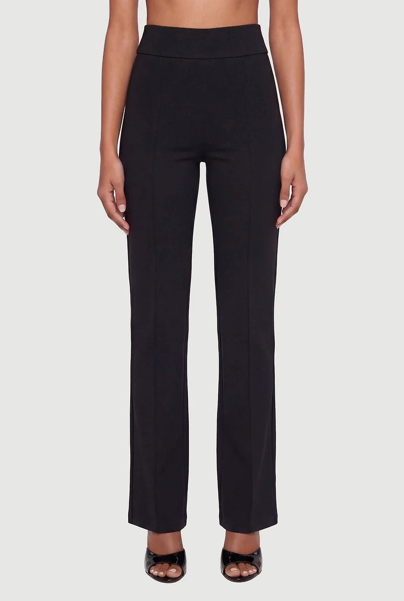 Pintuck Detail High Waisted Dress Pants