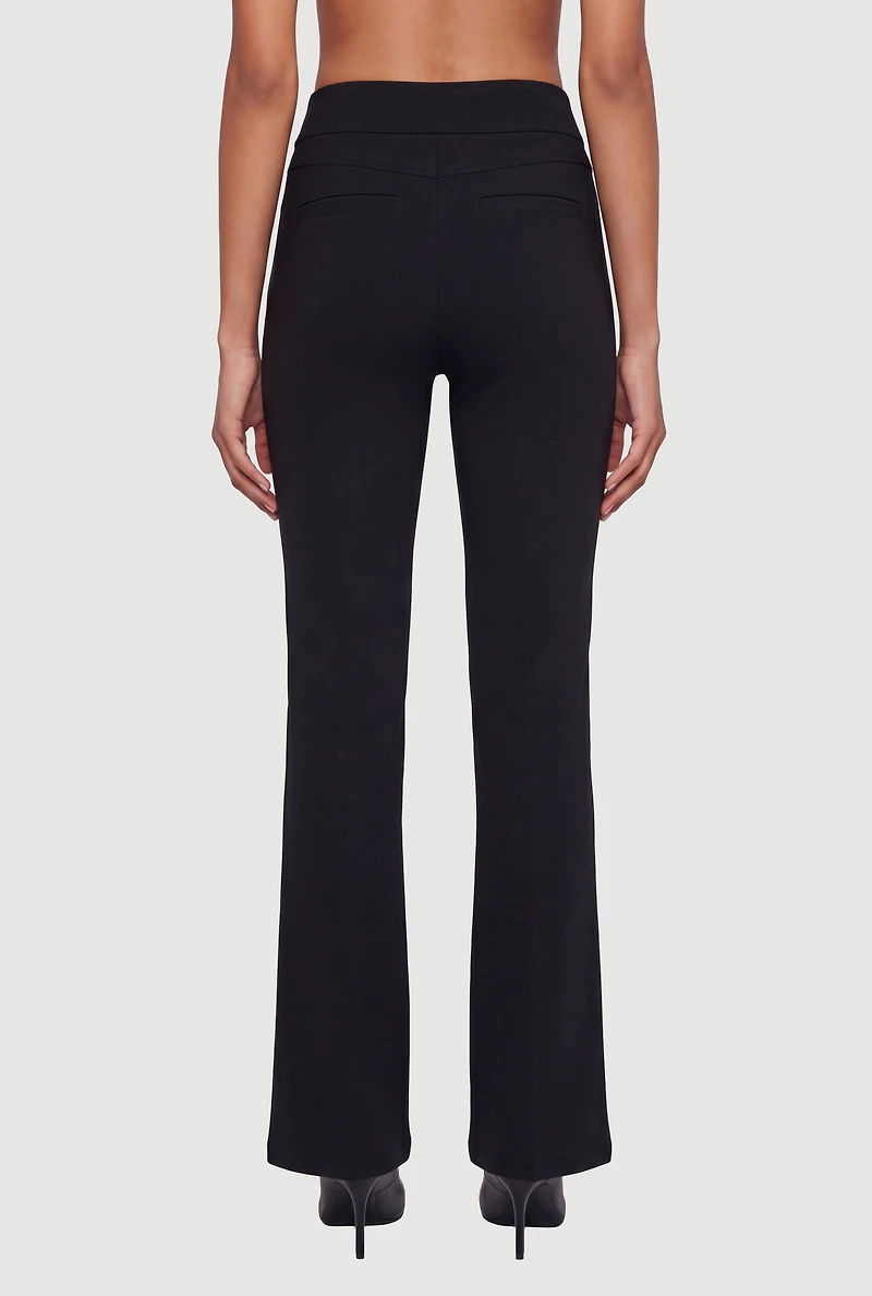 Pintuck Detail High Waisted Dress Pants