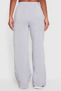 Contrast Trim Drawstring Waist Wide Leg Sweatpants