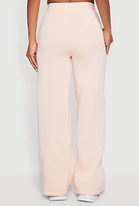 Contrast Trim Drawstring Waist Wide Leg Sweatpants