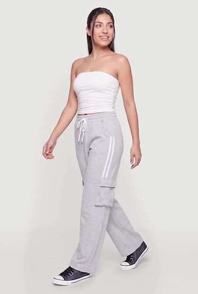 Varsity Stripe Detail Cargo Sweatpants