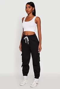 Womens Drawstring Waist Utility Sweatpants,