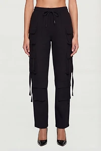 Trendy Drawstring Waist Cargo Pants