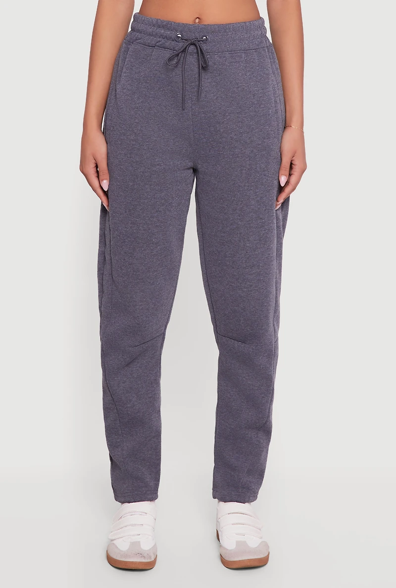 Womens Drawstring Waist Barrel Sweatpants, Grey, Size L