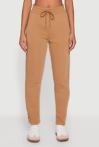 Womens Drawstring Waist Barrel Sweatpants, Khaki, Size M