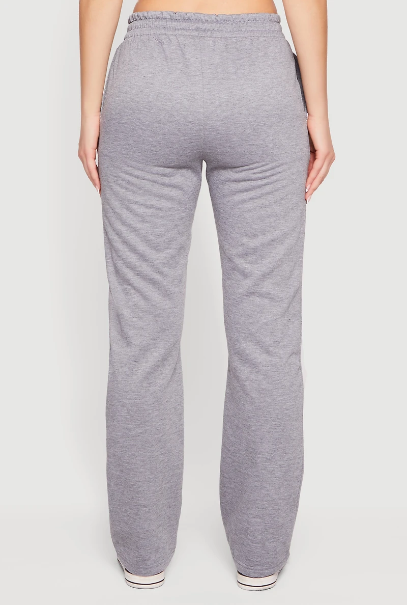 Womens Mid Rise Assorted Patch Graphic Sweatpants, Grey, Size XL