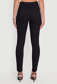 Womens Hyper Stretch Pull On Skinny Leg Pants, Black, Size M