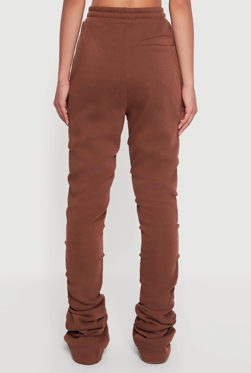 Double Drawstring Stacked Straight Leg Sweatpants