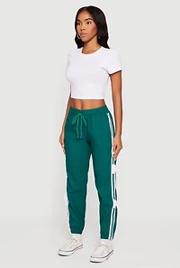 Bow Varsity Stripe Side Drawstring Waist Joggers