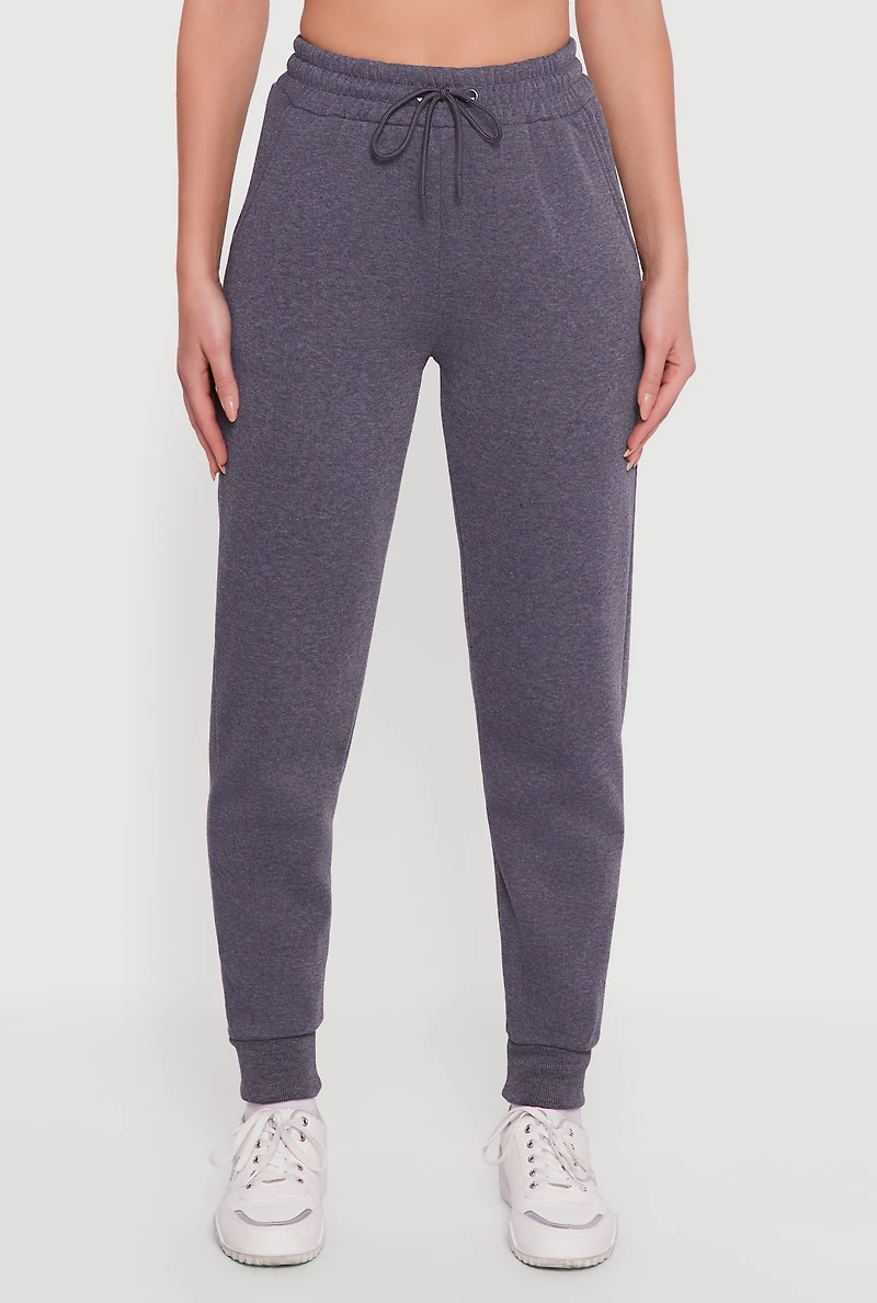 Womens Embroidered Graphic Drawstring Waist Joggers, Grey, Size S