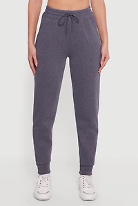 Womens Embroidered Graphic Drawstring Waist Joggers, Grey, Size S