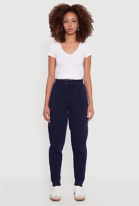 Womens Embroidered Graphic Drawstring Waist Joggers, Blue, Size S