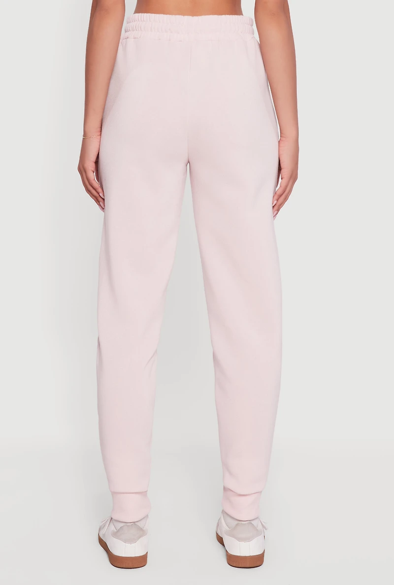 Embroidered Graphic Drawstring Waist Joggers