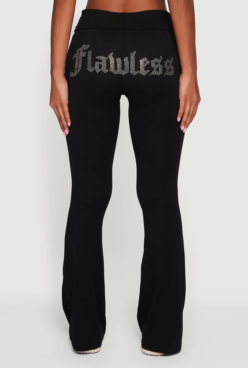 Fold Over Boot Cut Casual Pants