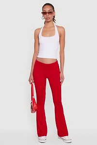 Fold Over Boot Cut Casual Pants