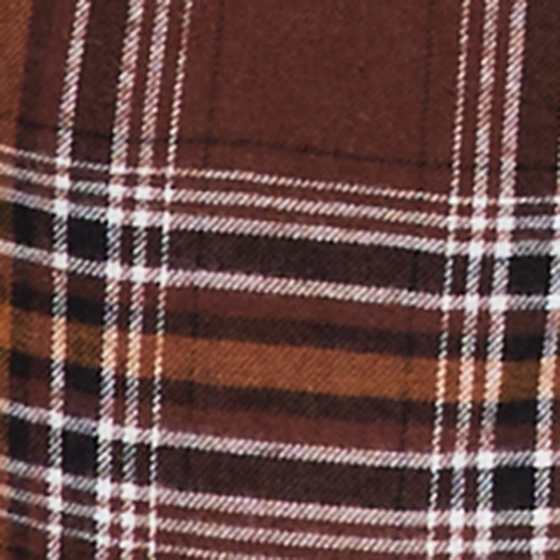 Flannel Drawstring Waist Wide Leg Pants