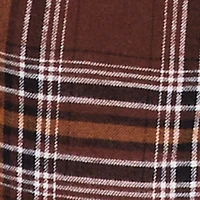 Flannel Drawstring Waist Wide Leg Pants