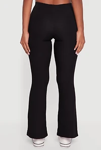 Womens Body Contour Side Stripe Flare Pants, Black, Size L
