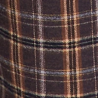 Plaid Flannel Drawstring Waist Wide Leg Pants