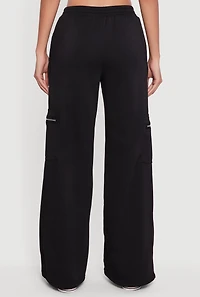 Womens Trendy Cargo Pocket Pull On Pants, Black, Size XL