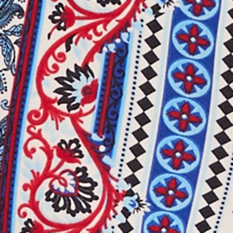 Boho Border Print High Waisted Flare Leg Pants