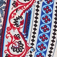 Boho Border Print High Waisted Flare Leg Pants