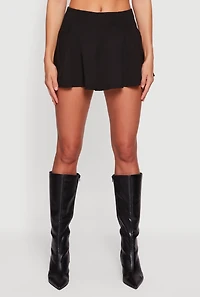 Ponte Lined Pleated Mini Skirt