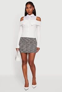 Tweed Patterned Mini Skirt