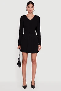 High Waisted Pleated Mini Skirt