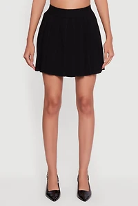 High Waisted Pleated Mini Skirt