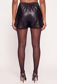 Faux Leather Side Zip Skort